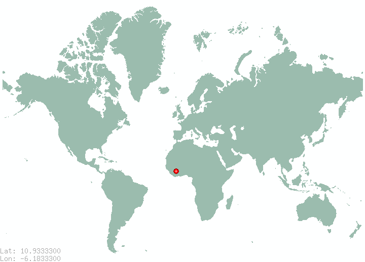 Ziako in world map